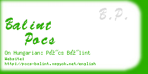 balint pocs business card